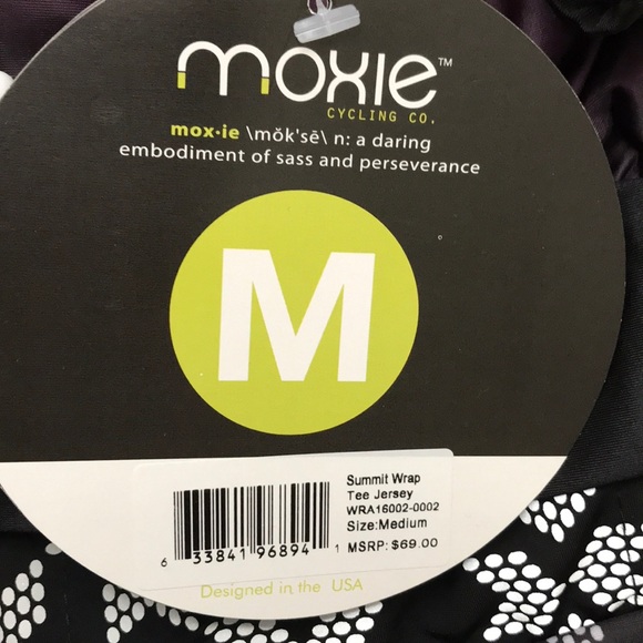 Moxie Sz M Cycle Jersey Top Black Blue Green - Picture 3 of 4